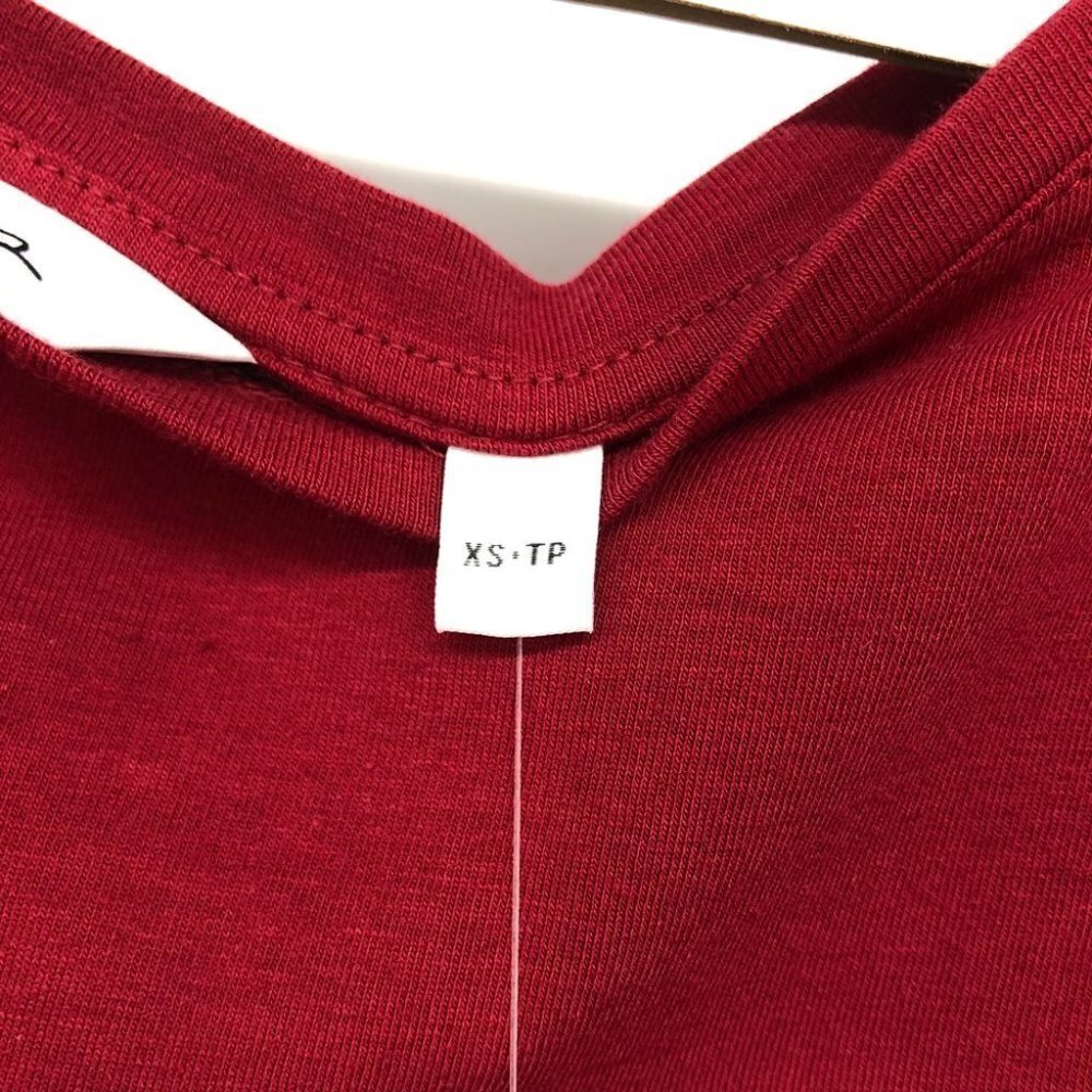 NWT- Reitman's Red & Black Striped 3/4 Sleeve T  shirt XS - Picture 4 of 16